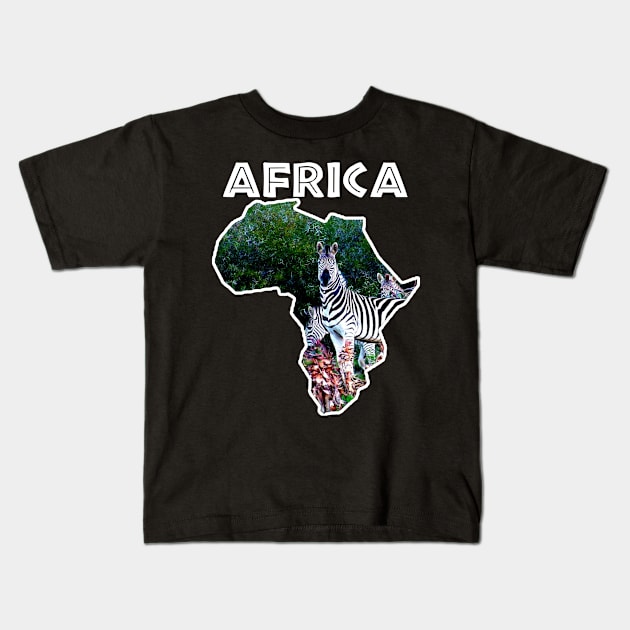 Africa Wildlife Continent Zebra Aloe Kids T-Shirt by PathblazerStudios